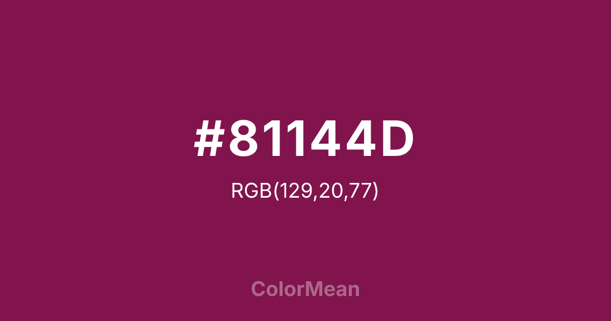 Color swatch image showing #81144D with RGB(129,20,77) values