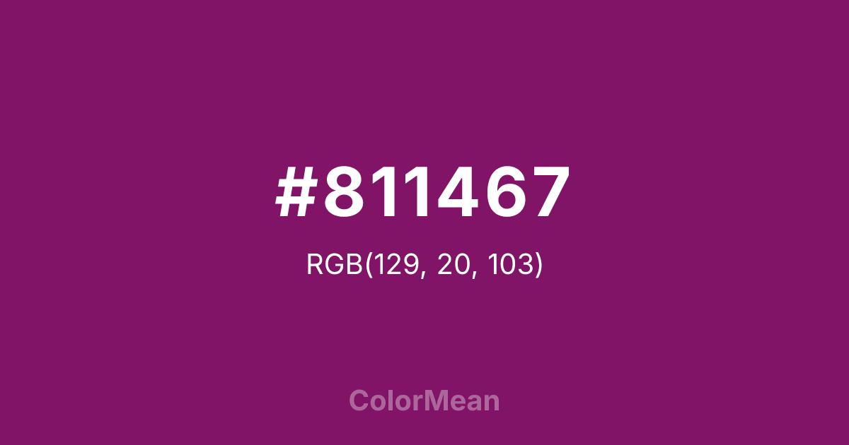 Color swatch image showing #811467 with RGB(129,20,103) values