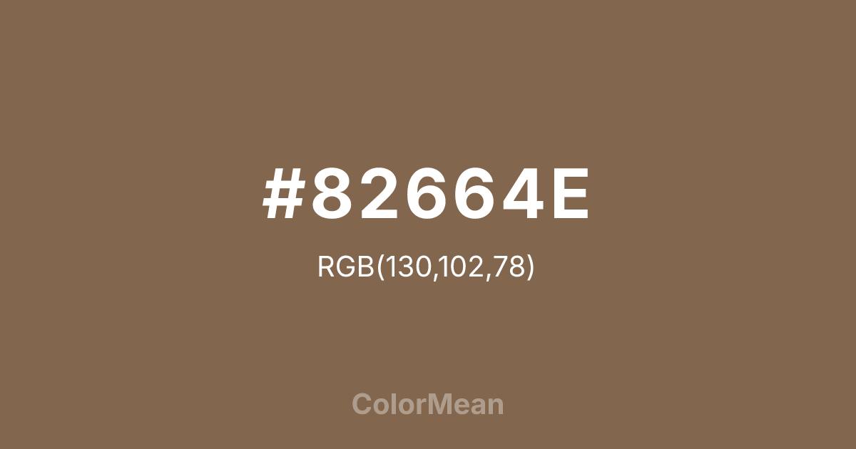 Color swatch image showing #82664E with RGB(130,102,78) values