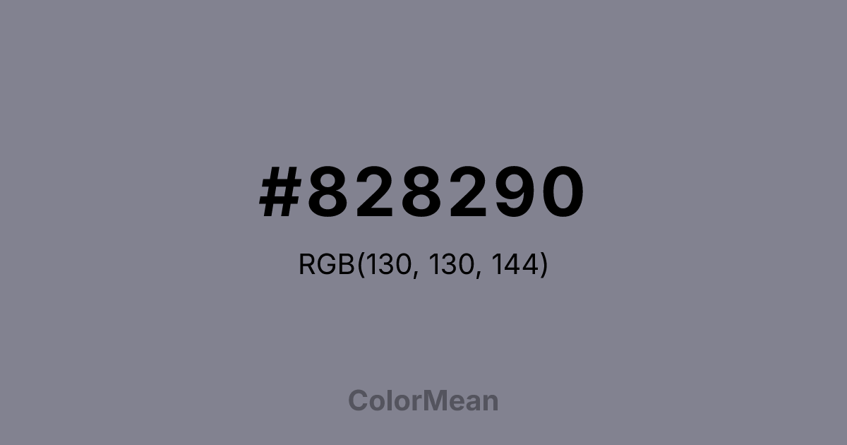 Color swatch image showing #828290 with RGB(130,130,144) values