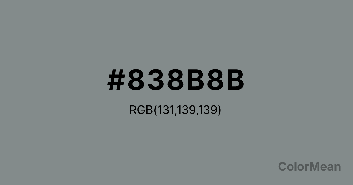 Color swatch image showing Azure4 (#838B8B) with RGB(131,139,139) values