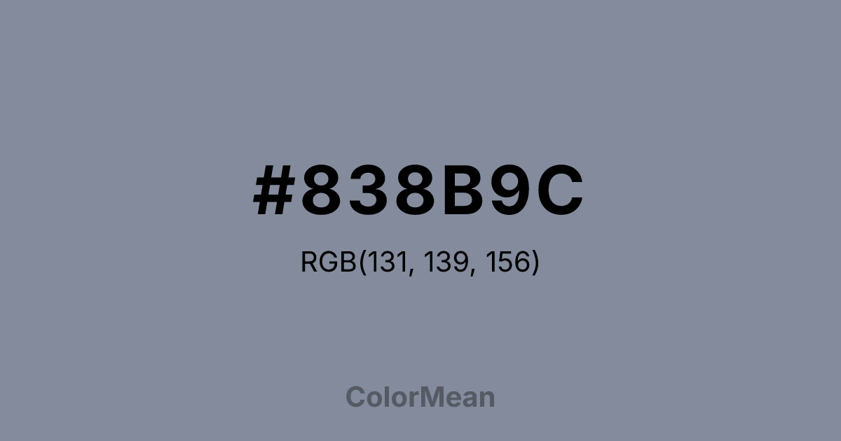 Color swatch image showing #838B9C with RGB(131,139,156) values