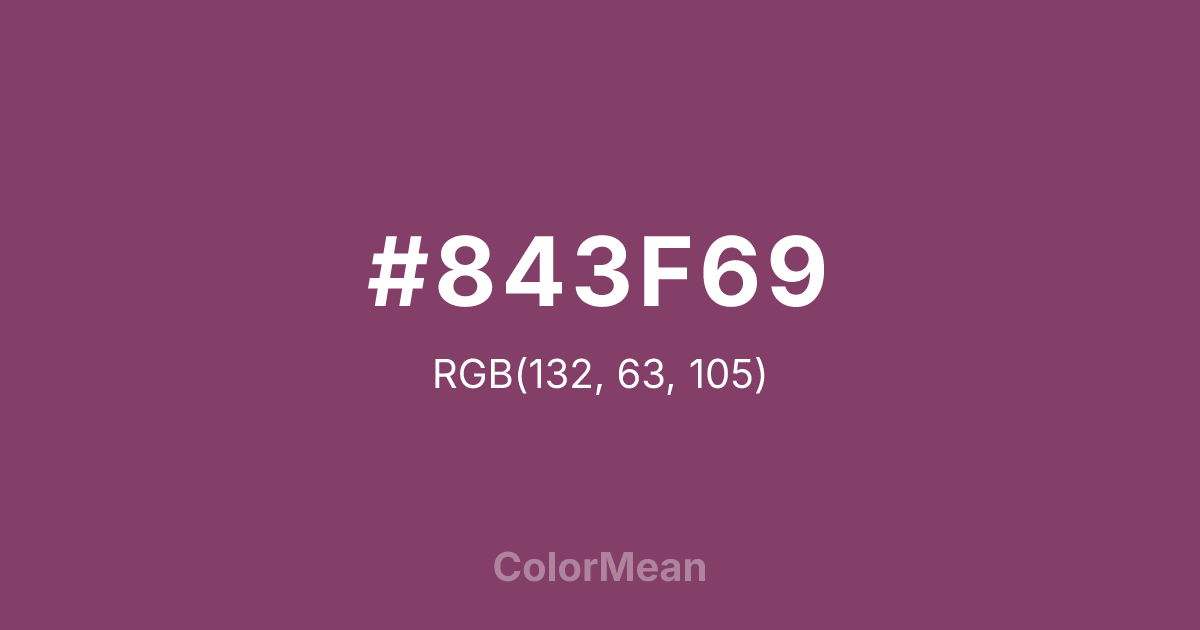 Color swatch image showing #843F69 with RGB(132,63,105) values