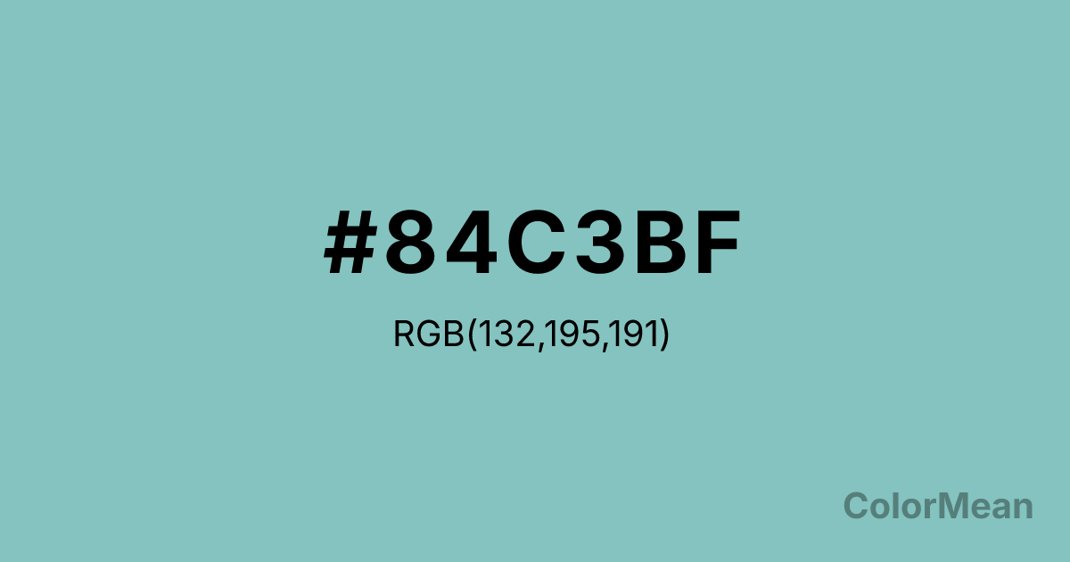 Color swatch image showing #84C3BF with RGB(132,195,191) values