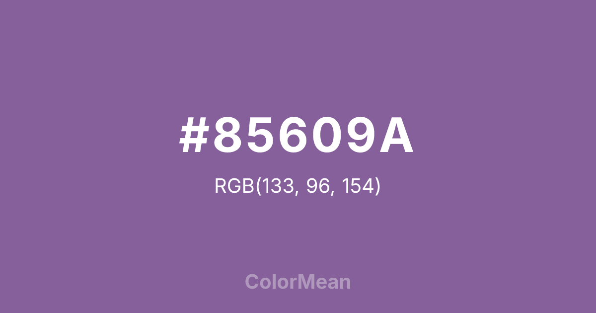 Color swatch image showing #85609A with RGB(133,96,154) values