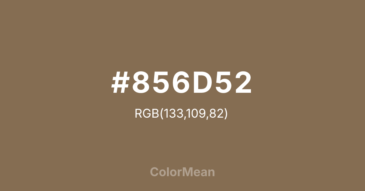 Color swatch image showing #856D52 with RGB(133,109,82) values