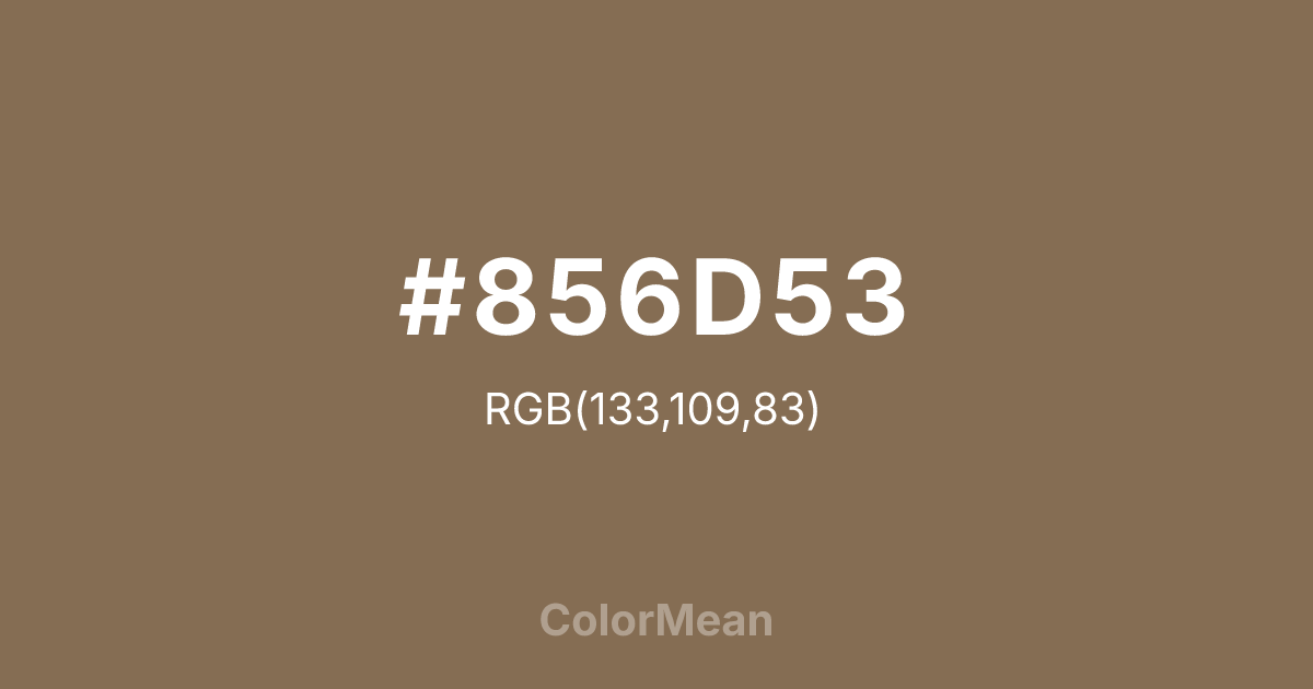 Color swatch image showing #856D53 with RGB(133,109,83) values