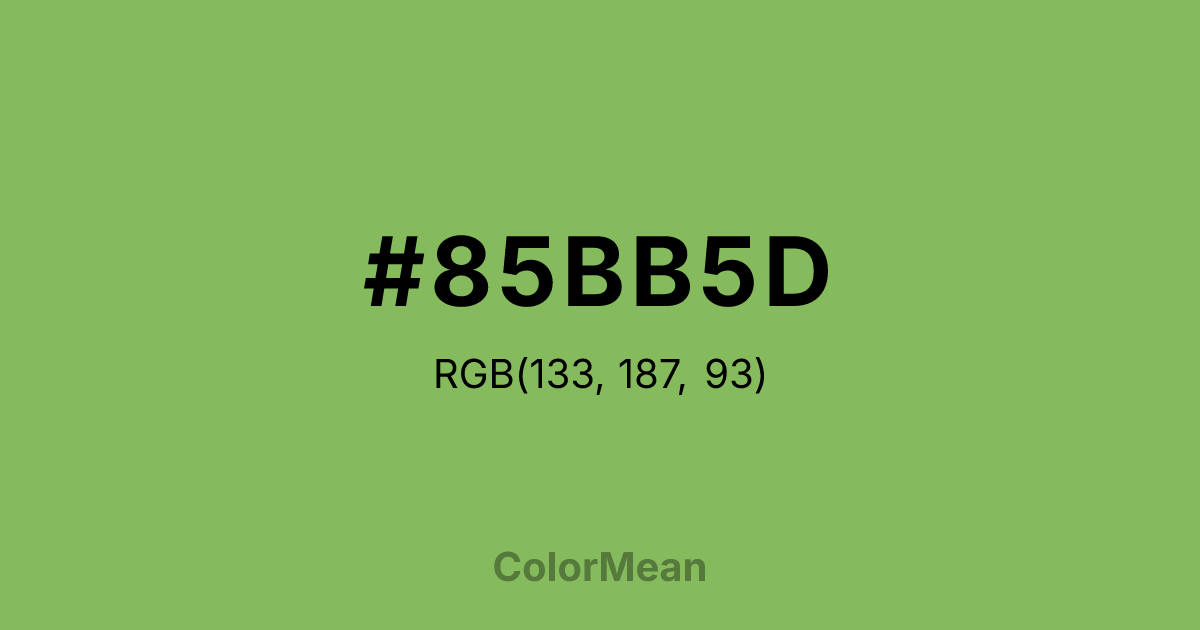 Color swatch image showing #85BB5D with RGB(133,187,93) values