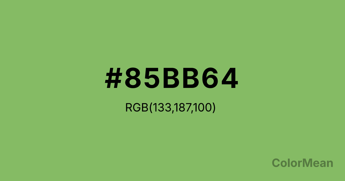 Color swatch image showing #85BB64 with RGB(133,187,100) values