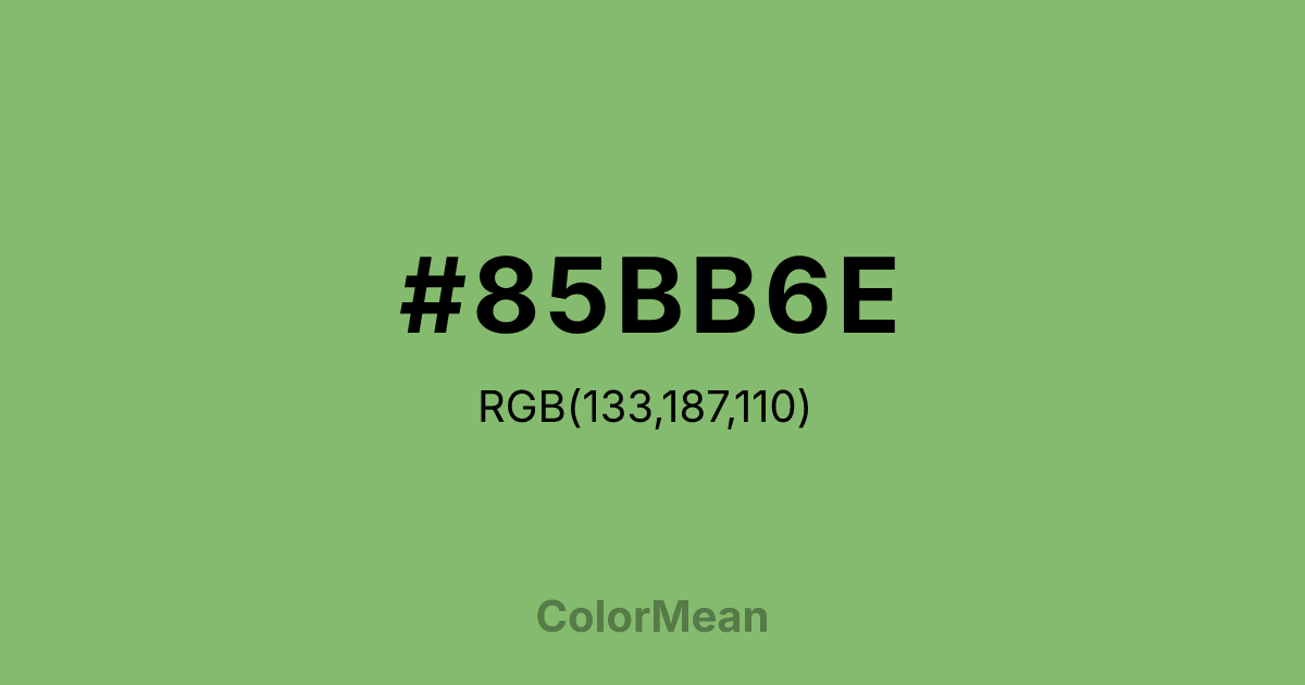 Color swatch image showing #85BB6E with RGB(133,187,110) values