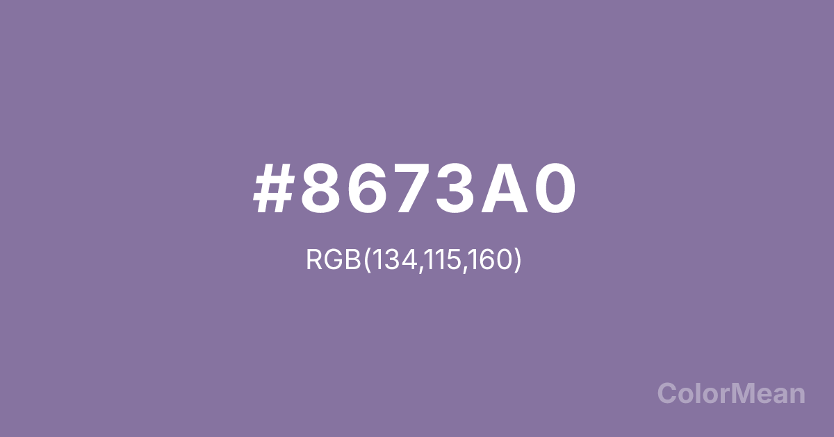 Color swatch image showing #8673A0 with RGB(134,115,160) values