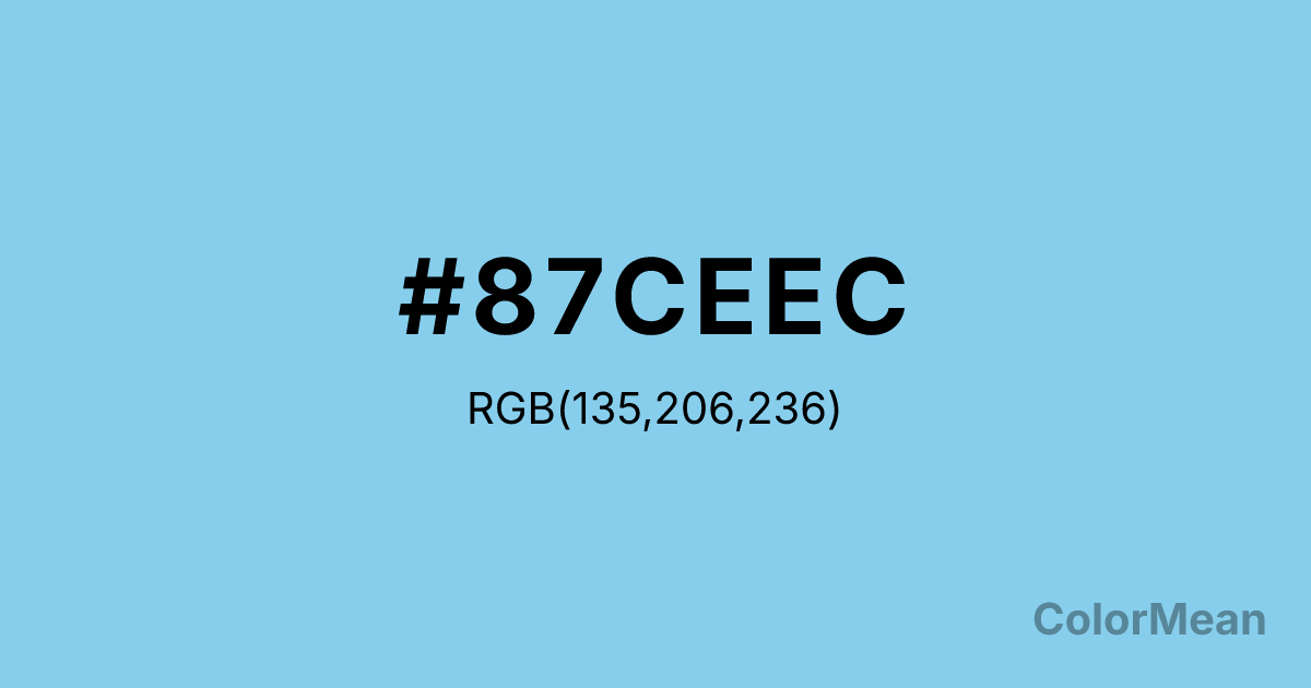 Color swatch image showing #87CEEC with RGB(135,206,236) values