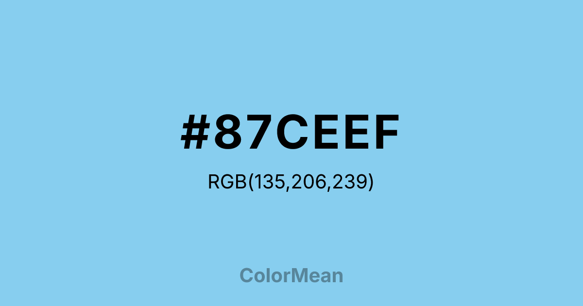 Color swatch image showing #87CEEF with RGB(135,206,239) values