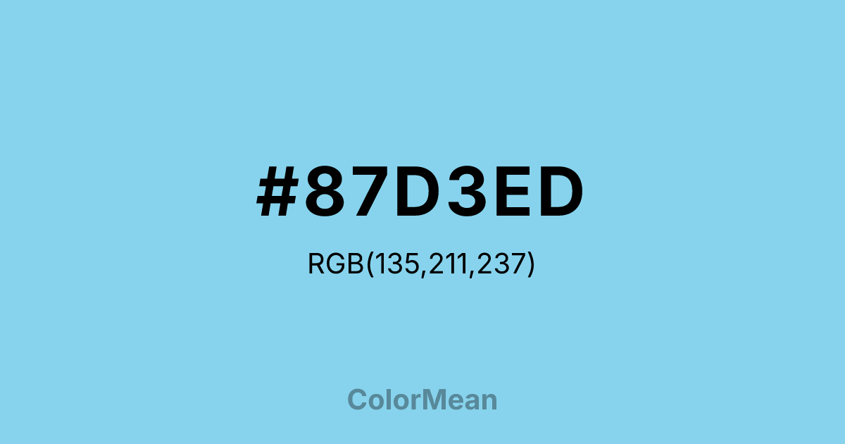 Color swatch image showing #87D3ED with RGB(135,211,237) values