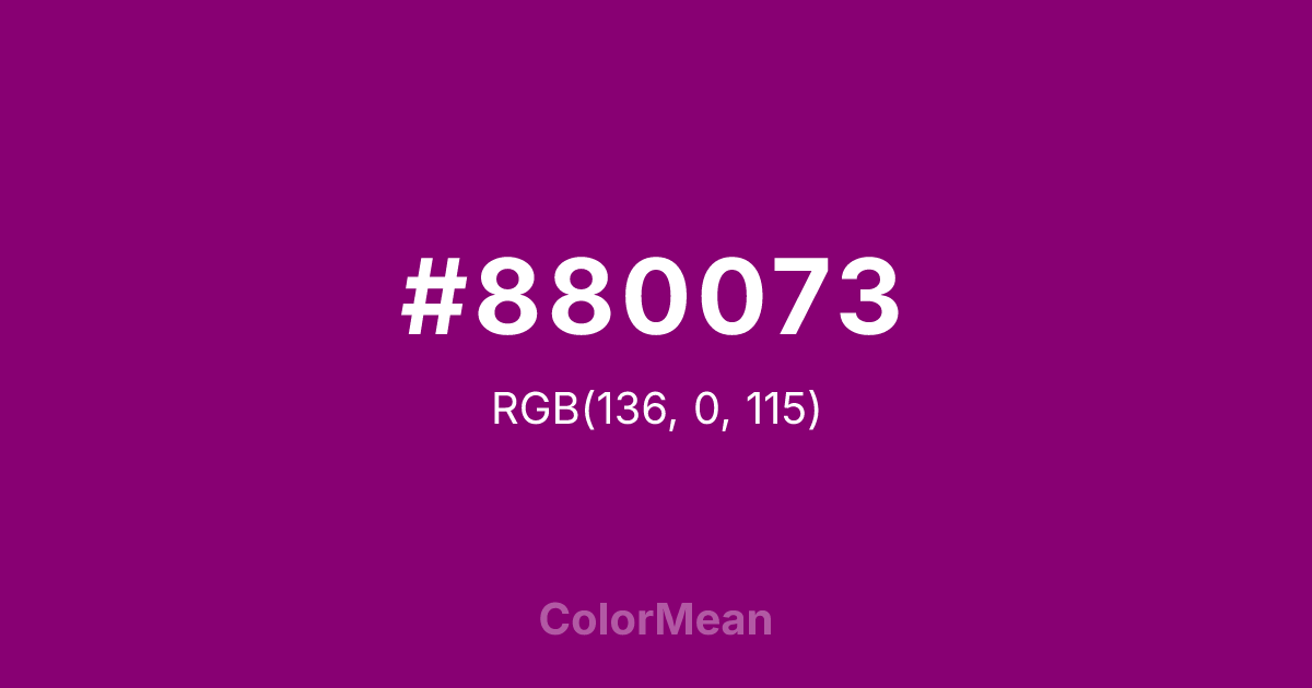 Color swatch image showing #880073 with RGB(136,0,115) values