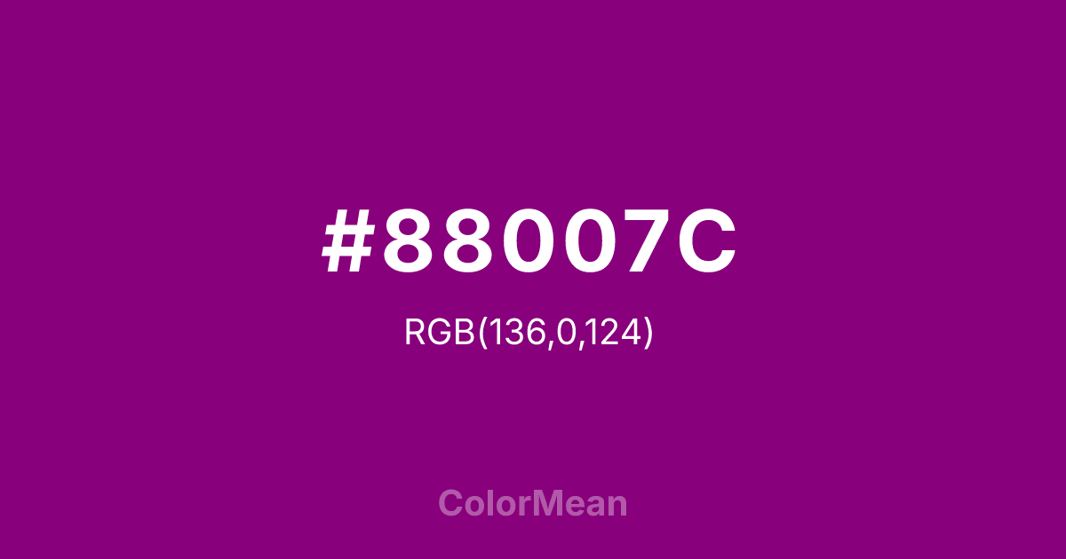 Color swatch image showing #88007C with RGB(136,0,124) values