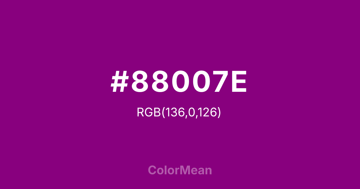 Color swatch image showing #88007E with RGB(136,0,126) values