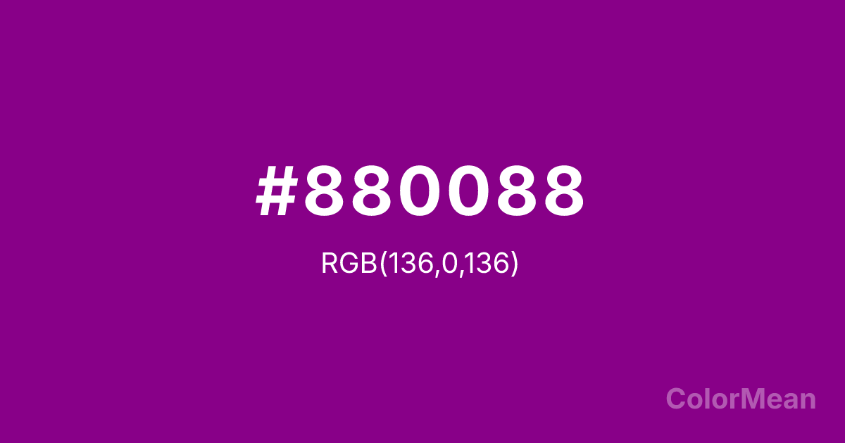 Color swatch image showing #880088 with RGB(136,0,136) values