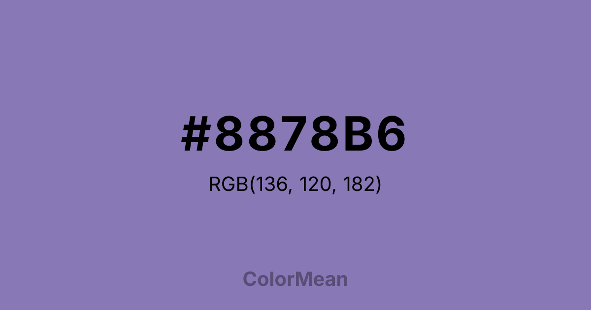Color swatch image showing #8878B6 with RGB(136,120,182) values