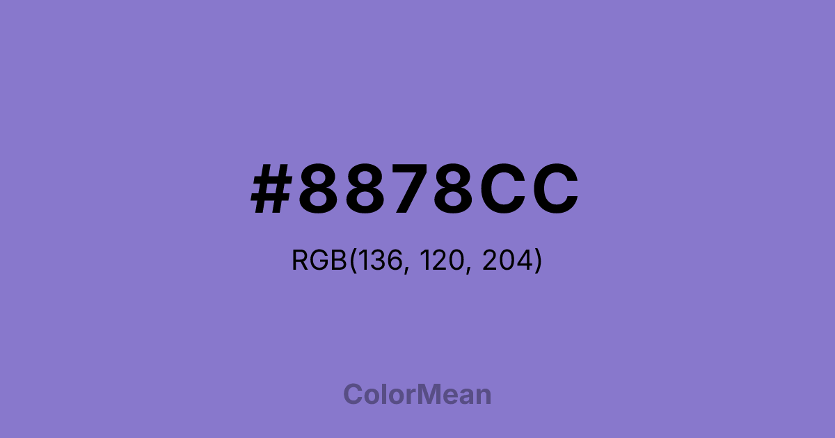 Color swatch image showing #8878CC with RGB(136,120,204) values