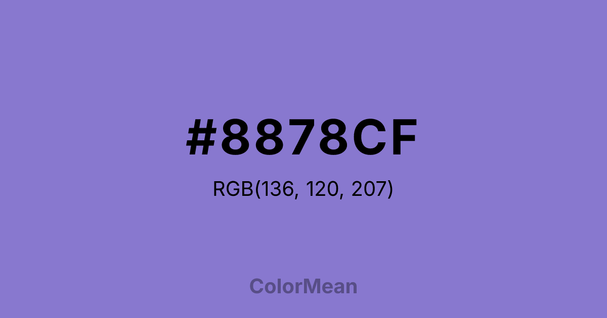 Color swatch image showing #8878CF with RGB(136,120,207) values