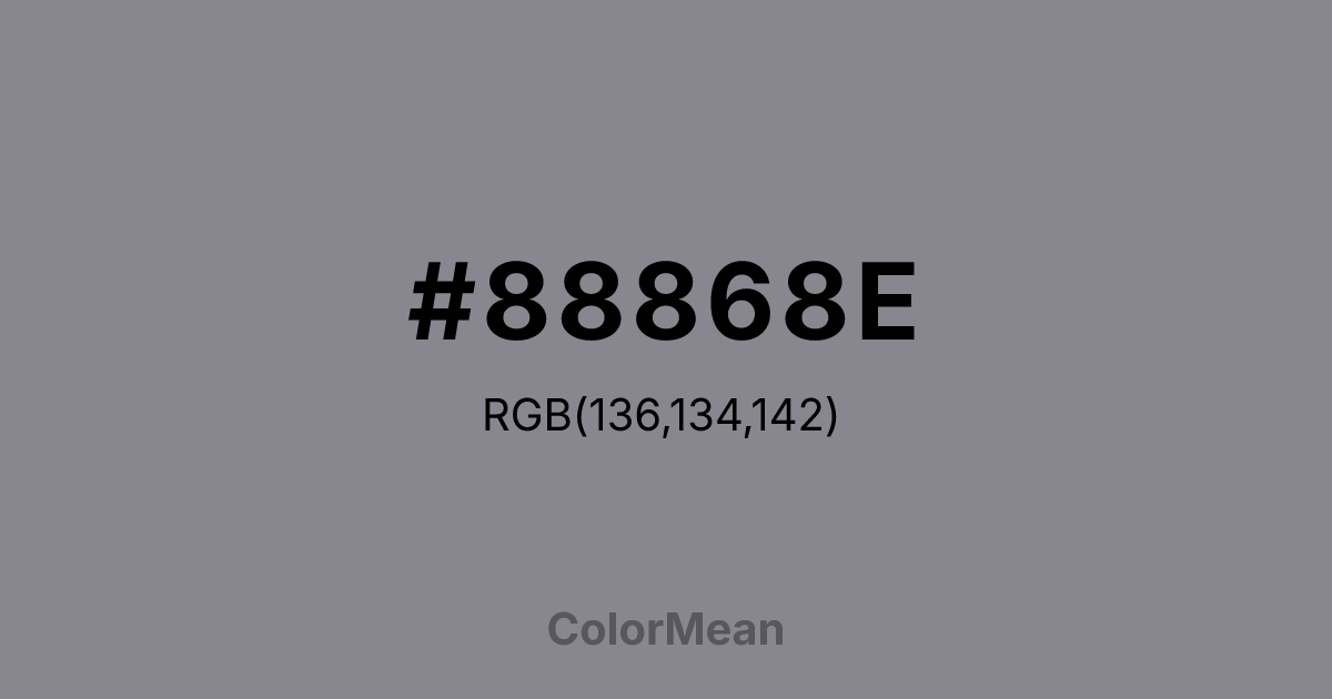 Color swatch image showing #88868E with RGB(136,134,142) values