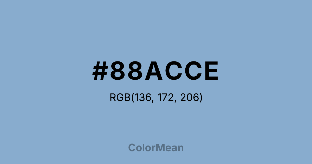 Color swatch image showing #88ACCE with RGB(136,172,206) values