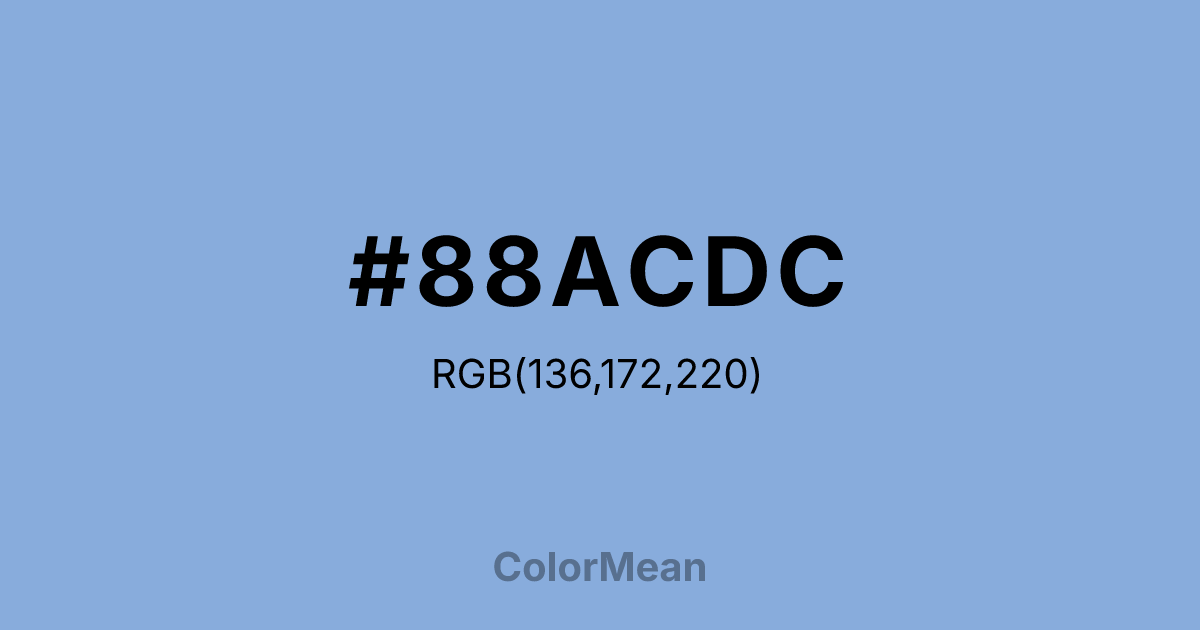 Color swatch image showing #88ACDC with RGB(136,172,220) values