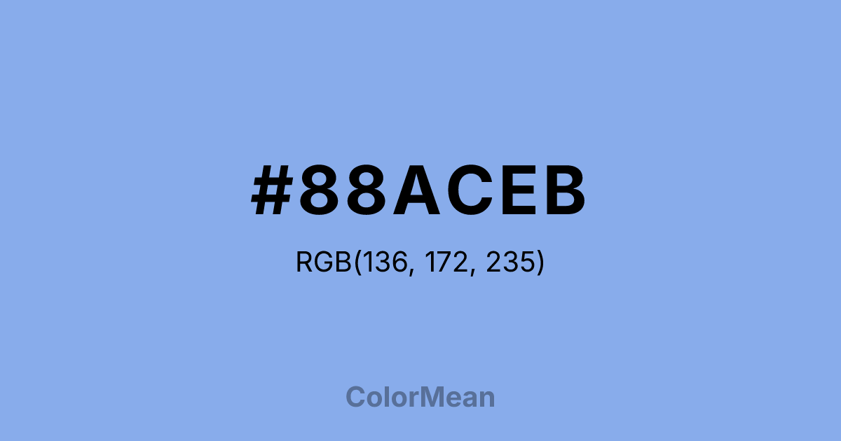 Color swatch image showing #88ACEB with RGB(136,172,235) values