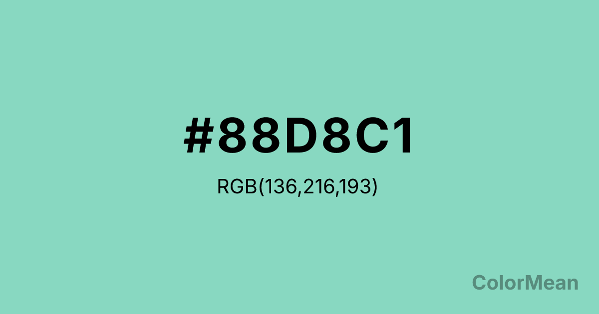 Color swatch image showing #88D8C1 with RGB(136,216,193) values