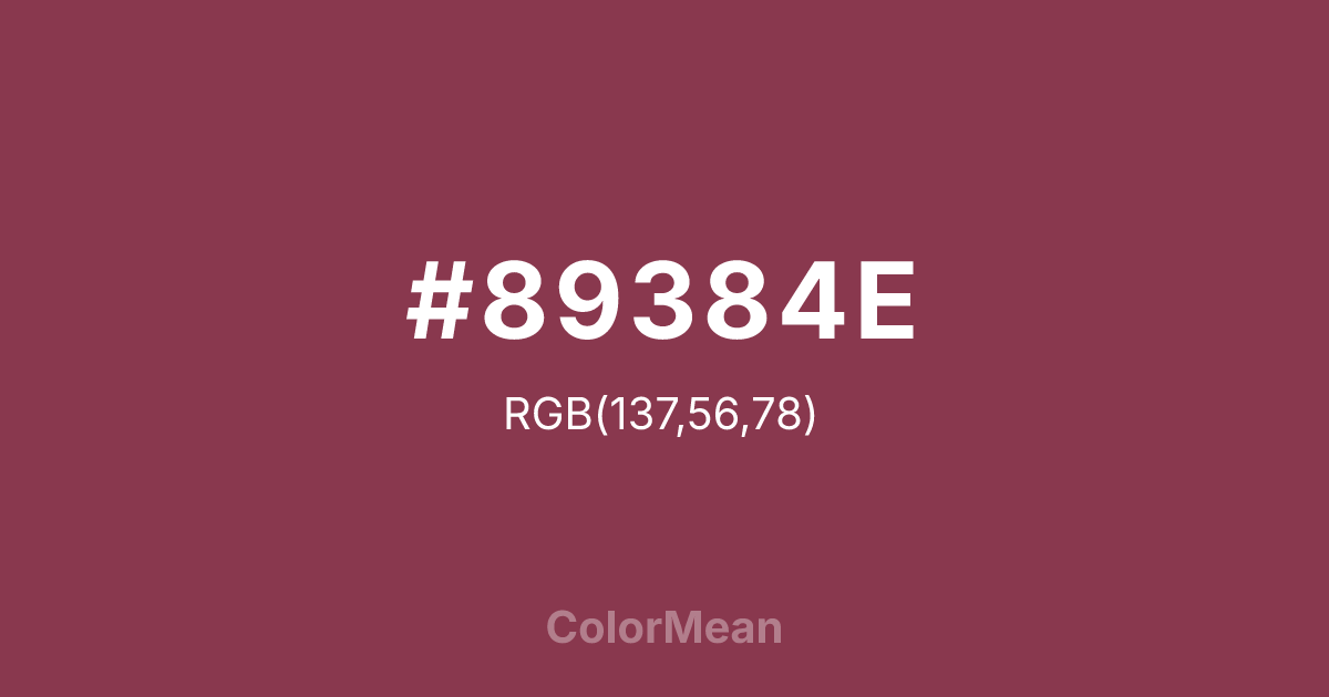 Color swatch image showing #89384E with RGB(137,56,78) values