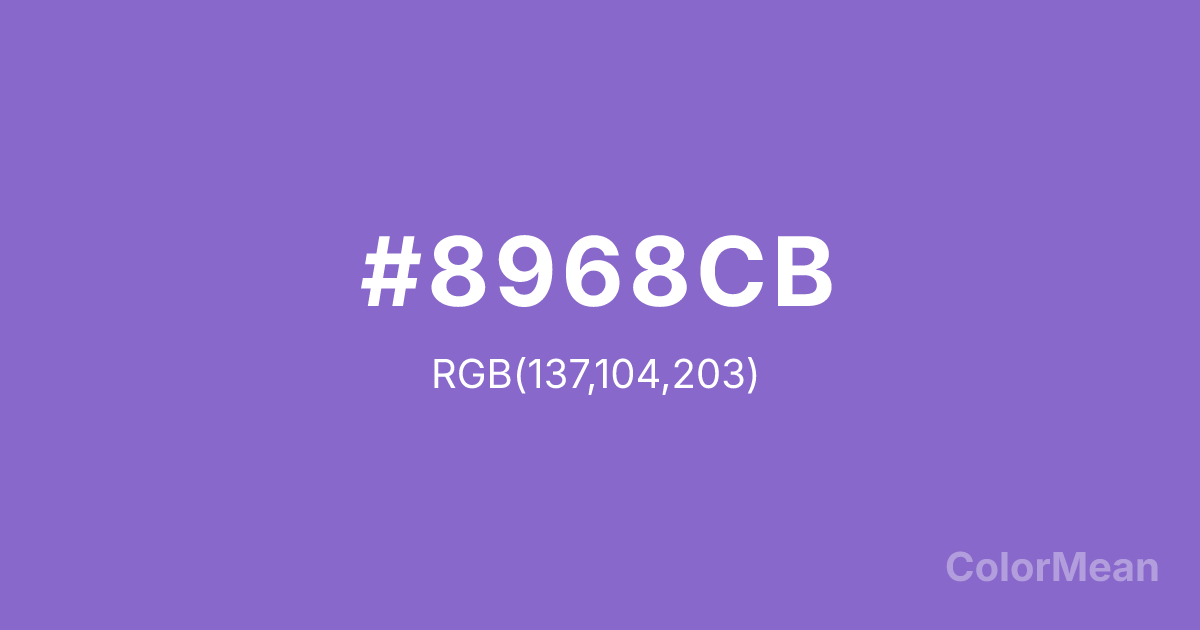 Color swatch image showing #8968CB with RGB(137,104,203) values