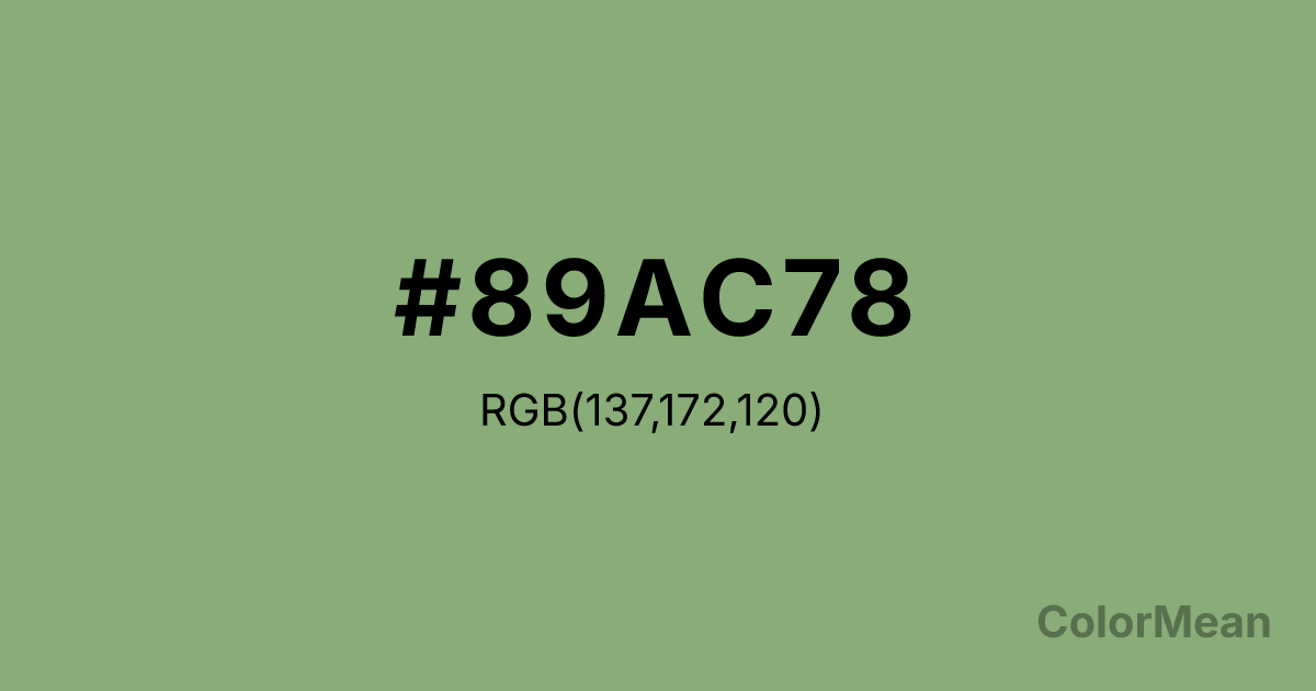 Color swatch image showing #89AC78 with RGB(137,172,120) values