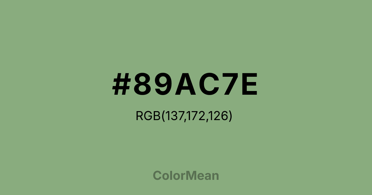 Color swatch image showing #89AC7E with RGB(137,172,126) values