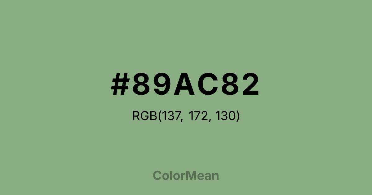 Color swatch image showing #89AC82 with RGB(137,172,130) values