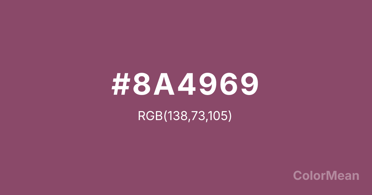 Color swatch image showing #8A4969 with RGB(138,73,105) values