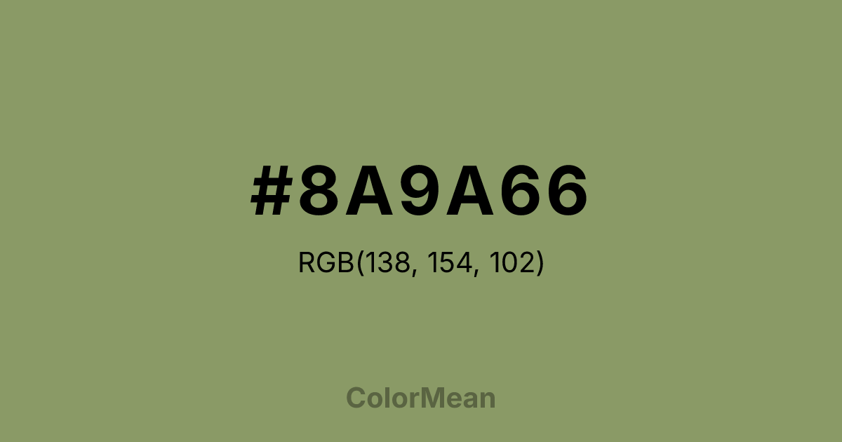 Color swatch image showing #8A9A66 with RGB(138,154,102) values