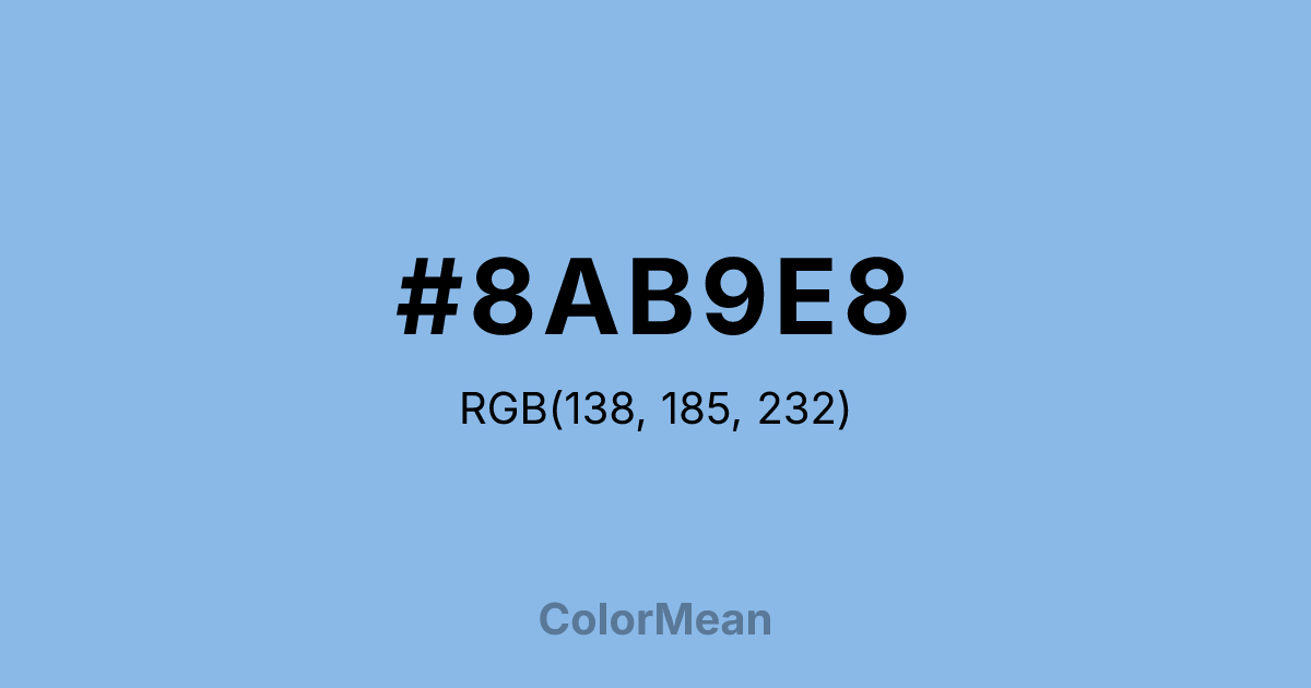 Color swatch image showing #8AB9E8 with RGB(138,185,232) values