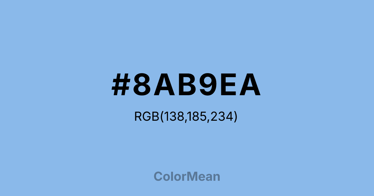 Color swatch image showing #8AB9EA with RGB(138,185,234) values