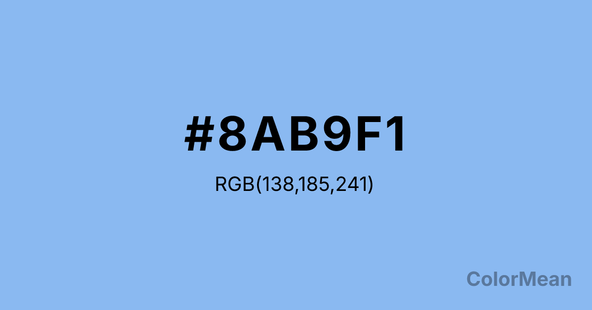 Color swatch image showing Jordy Blue (#8AB9F1) with RGB(138,185,241) values
