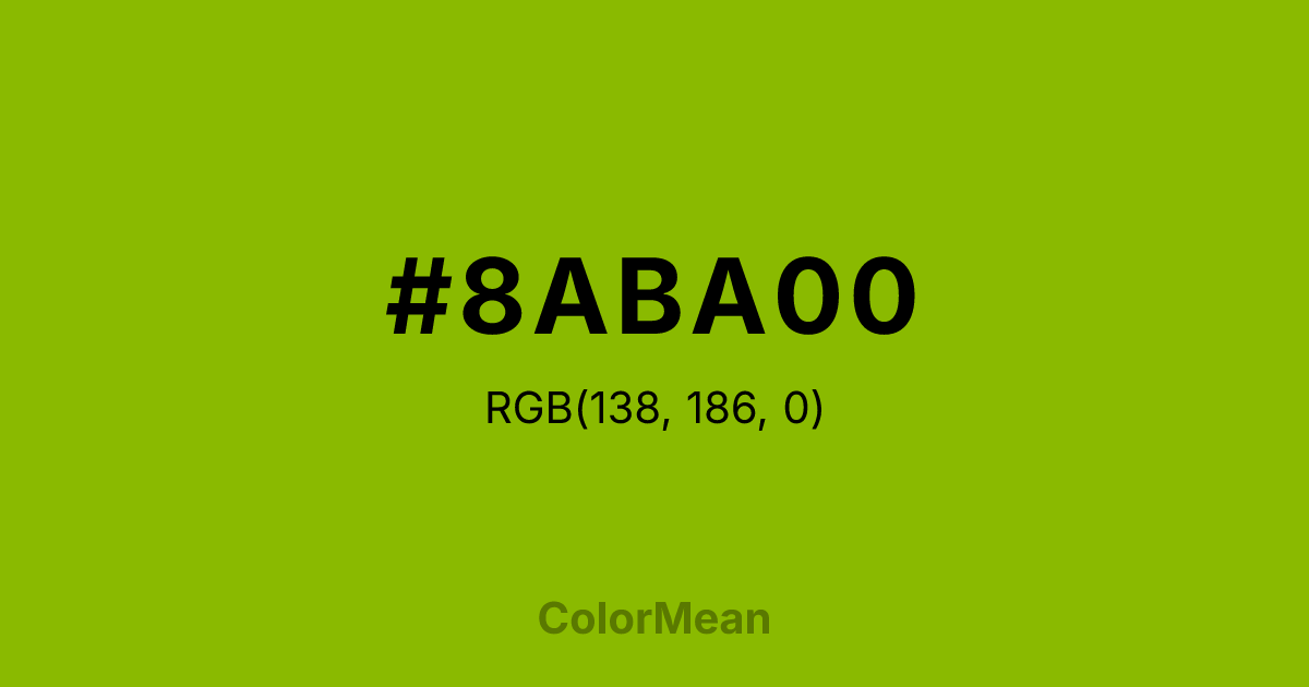 Color swatch image showing #8ABA00 with RGB(138,186,0) values