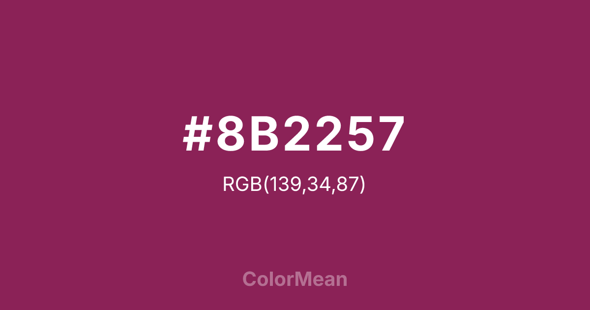 Color swatch image showing #8B2257 with RGB(139,34,87) values