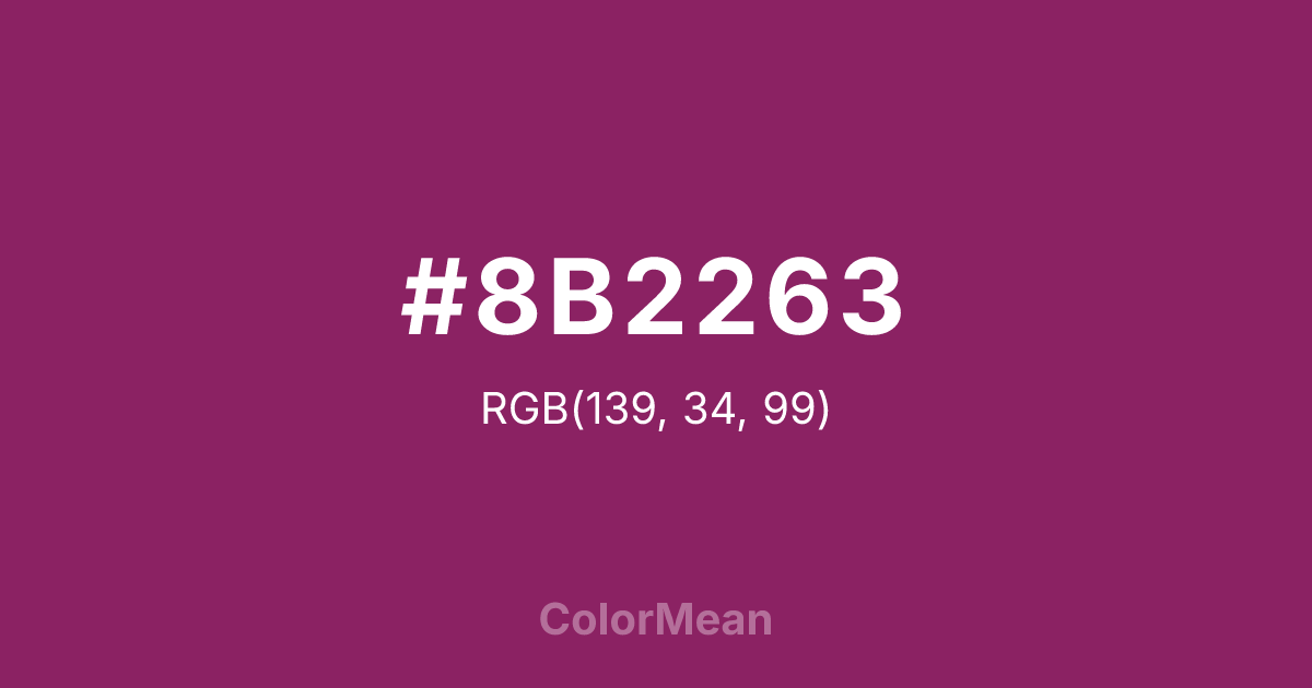 Color swatch image showing #8B2263 with RGB(139,34,99) values