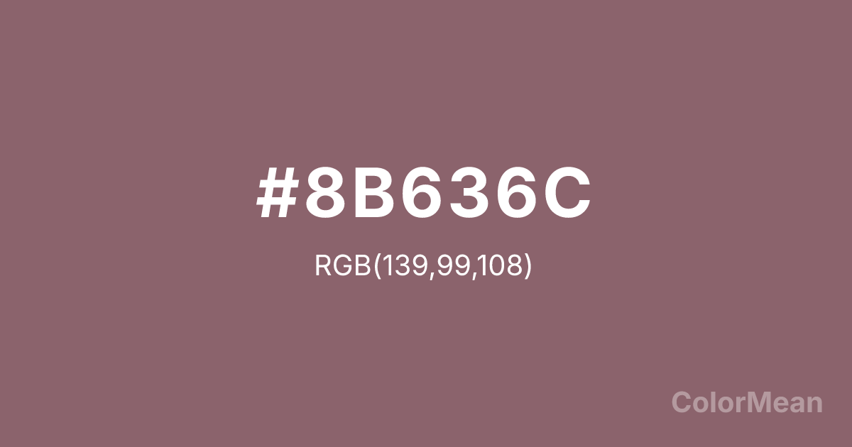 Color swatch image showing Pink4 (#8B636C) with RGB(139,99,108) values