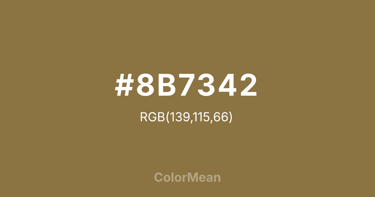 Color swatch image showing #8B7342 with RGB(139,115,66) values