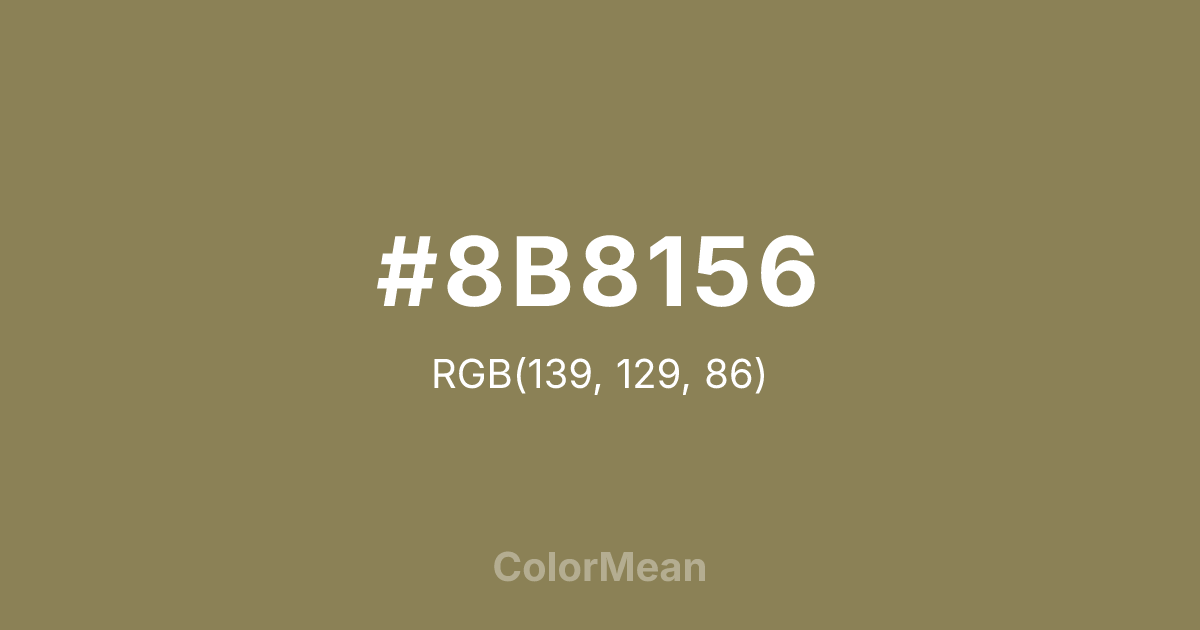Color swatch image showing #8B8156 with RGB(139,129,86) values