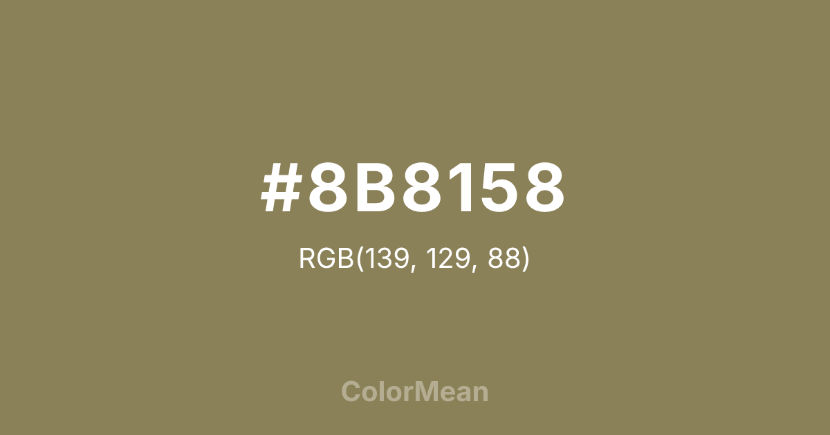 Color swatch image showing #8B8158 with RGB(139,129,88) values