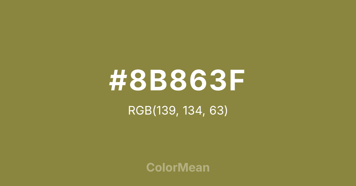 Color swatch image showing #8B863F with RGB(139,134,63) values