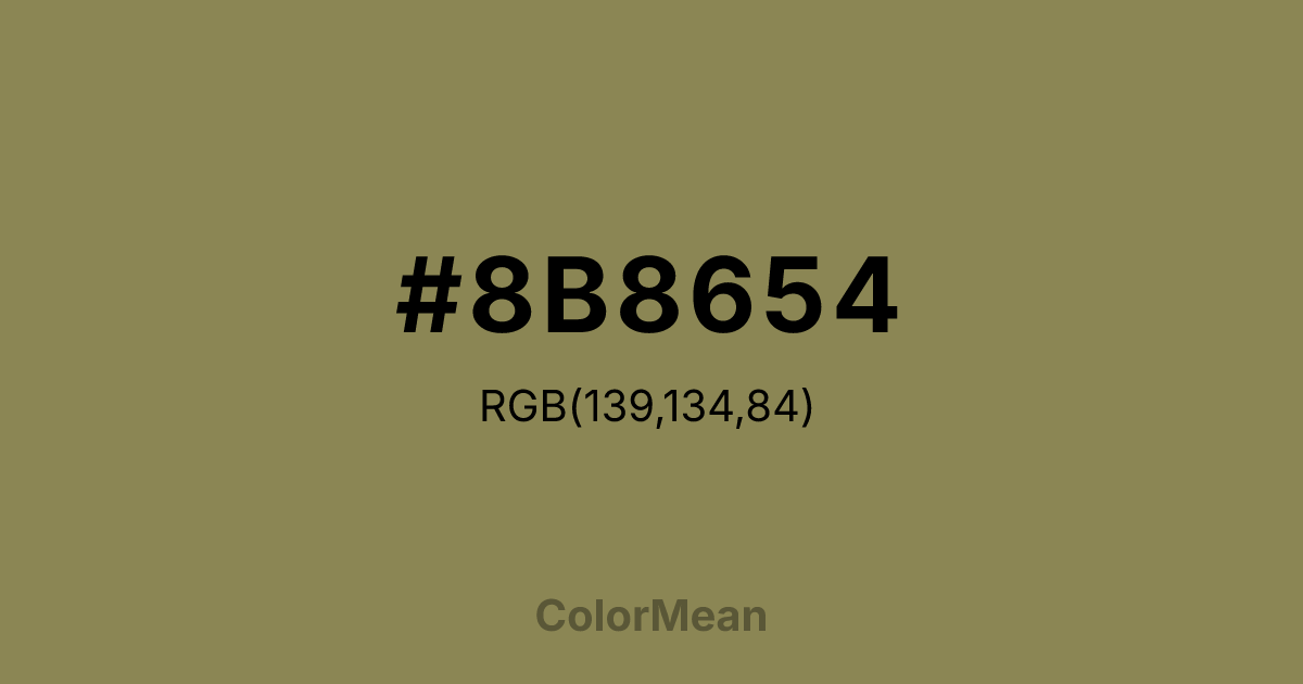 Color swatch image showing #8B8654 with RGB(139,134,84) values