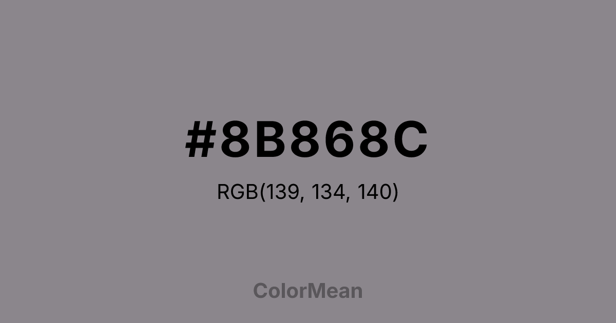 Color swatch image showing #8B868C with RGB(139,134,140) values